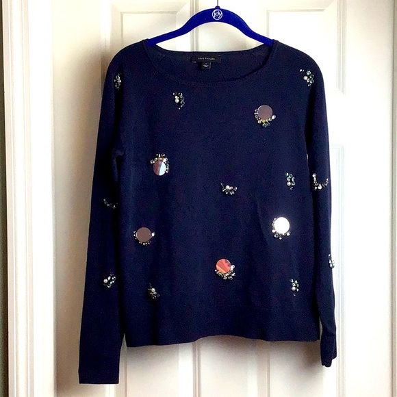 Ann Taylor 💎 embellished sweater top - Picture 2 of 9